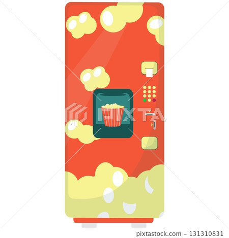 Vector food vending machine for popcorn sell 131310831