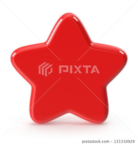 Red 3d render star icon 131310929