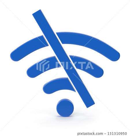 No wifi connection wireless internet disconnected symbol 131310950