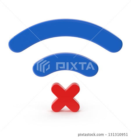 No internet connection wifi signal with red cross No internet connection wifi signal with red cross 131310951
