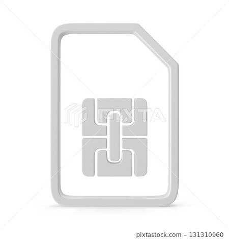 Sim card icon modern 3d render 131310960