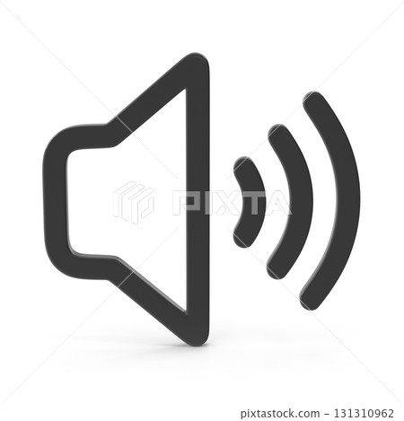 Speaker icon black outline on white 131310962