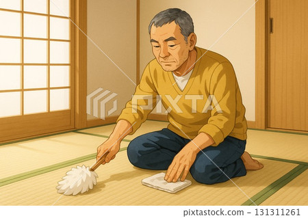 Quiet cleaning time in a Japanese-style room Quiet cleaning time in a Japanese-style room 131311261