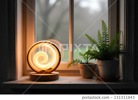 plant pot on wood wall 131311843