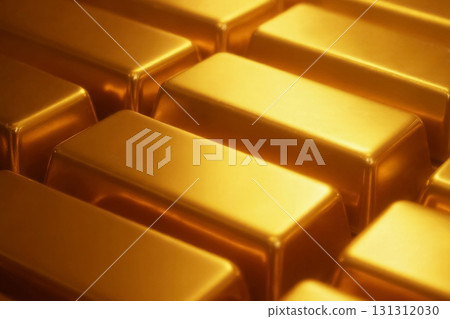 gold bars symbolizing wealth, investment and success, golden background 131312030