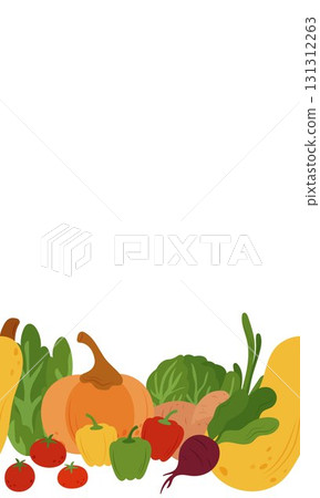 Seamless frame and border of simple flat vegetables Seamless frame and border of simple flat vegetables 131312263