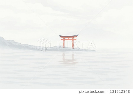 霧靄中的漂浮鳥居 131312548