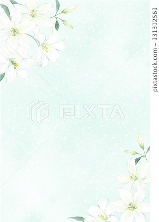 水彩畫的白百合明信片模板 水彩畫的白百合明信片模板 131312561