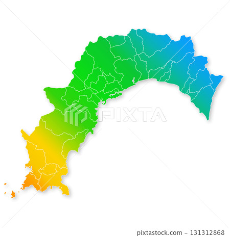 Kochi prefecture and municipalities map Kochi prefecture and municipalities map 131312868