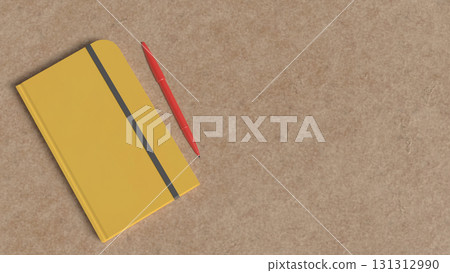 The Notebook and red pen for Background concept 3d Rendering. The Notebook and red pen for Background concept 3d Rendering. 131312990