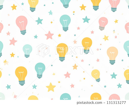 帶有彩色燈泡和星星的流行背景圖案 131313277