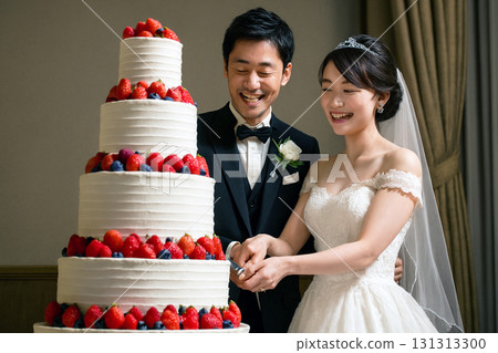 Wedding reception cake cutting Wedding reception cake cutting 131313300