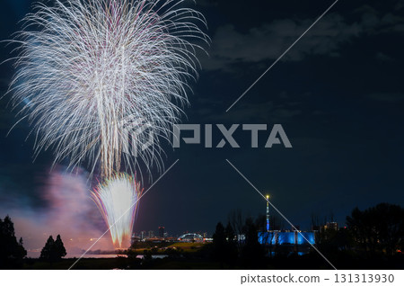 "Tokyo" Kita Ward Fireworks Festival RED×BLUE SPARKLE GATE 2025 Kita Ward 131313930