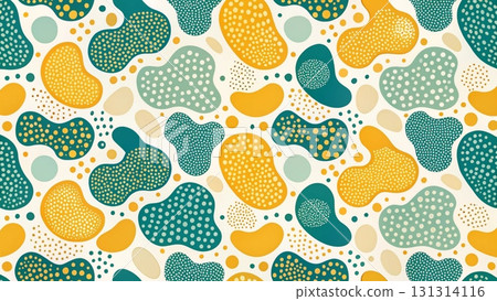 Seamless abstract minimal pattern with organic blob shapes, irregular rounded spots scattered across background background  131314116