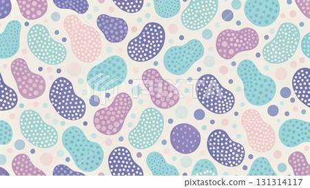 Seamless abstract minimal pattern with organic blob shapes, irregular rounded spots scattered across background background  131314117