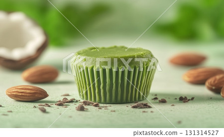 Matcha coconut almond butter sweet cake for snack family time Matcha coconut almond butter sweet cake for snack family time 131314527