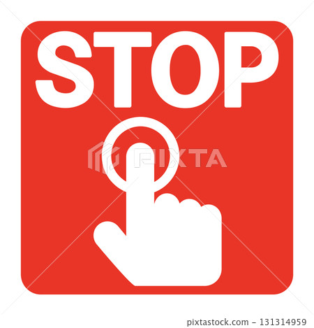 Emergency stop button stop sign illustration 131314959