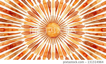 Seamless pattern of watercolor radial rings with hollow centers background  131314964