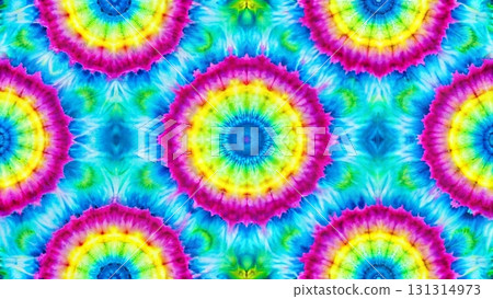 Seamless pattern of watercolor radial rings with hollow centers background  131314973