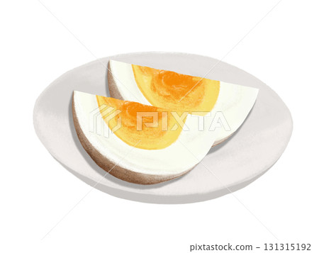 2 塊水煮蛋（放在白盤子裡） 131315192