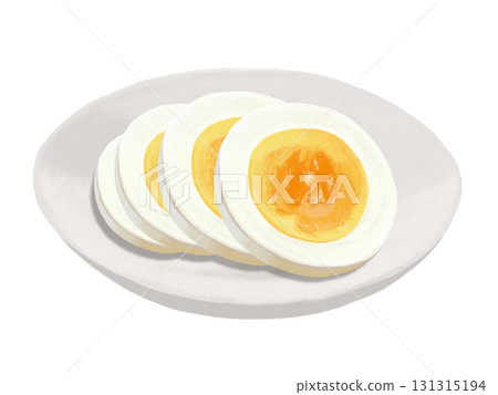 4 片水煮蛋（放在白盤子裡） 131315194