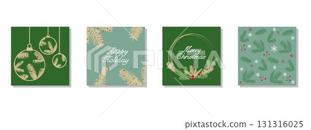 Snowflake square cards set, Christmas holiday illustrations Snowflake square cards set, Christmas holiday illustrations 131316025