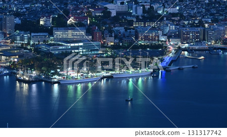Nagasaki Port night view (taken from Mount Inasa, Nagasaki Japan) 131317742