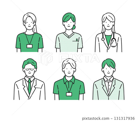 插圖素材[護理圖像]：福利、護理和醫務人員組 131317936