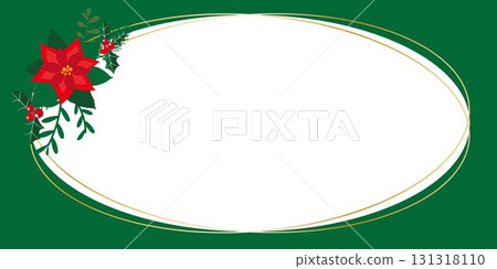 Christmas red frame, poinsettia and leaf decoration frame Christmas red frame, poinsettia and leaf decoration frame 131318110