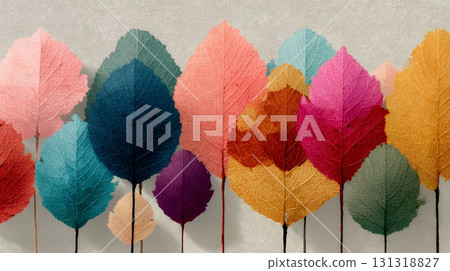 Flat background image of autumn foliage leaves 131318827