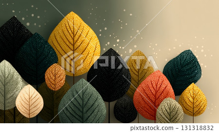 Flat background image of autumn foliage leaves 131318832
