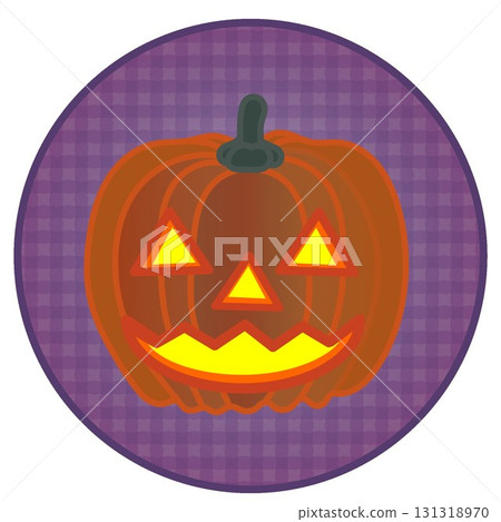 Halloween illustration jack-o'-lantern with circular background Halloween illustration jack-o'-lantern with circular background 131318970