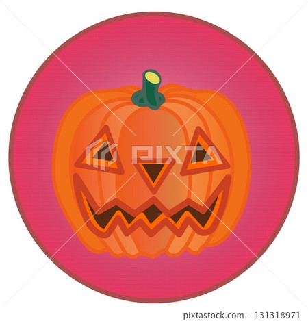 Halloween illustration jack-o'-lantern with circular background 131318971