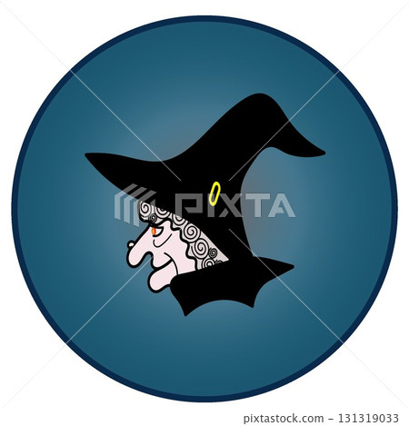 萬聖節插圖女巫與圓形背景 131319033