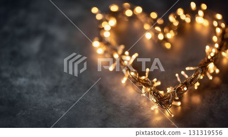 Heart-shaped light trails drawn with fairy lights 131319556