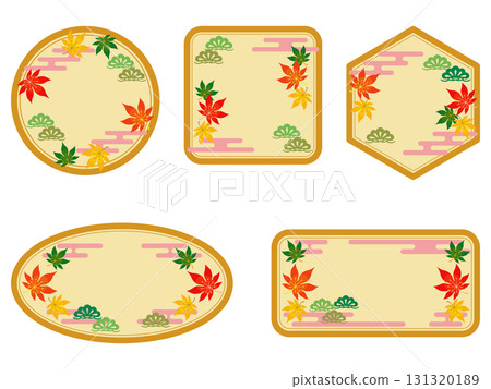 花狀秋葉和松樹標籤 3 131320189