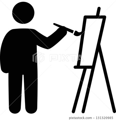 silhouette of a artist silhouette of a artist 131320985