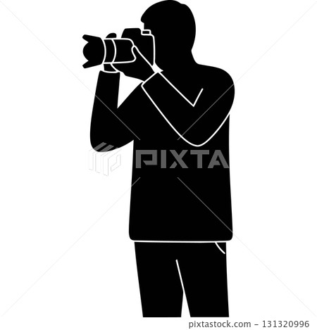 silhouette of photographer with camera 131320996