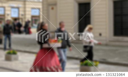 Creative urban landscape with bokeh blur effect for design as background. 131321064