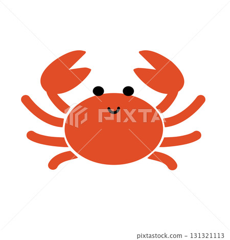 簡單的螃蟹插圖。可愛，流行，插圖，生物，素材，海洋， 131321113