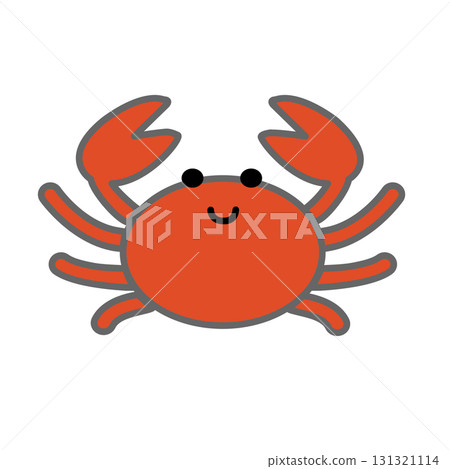 簡單的螃蟹插圖。可愛，流行，插圖，生物，素材，海洋， 131321114