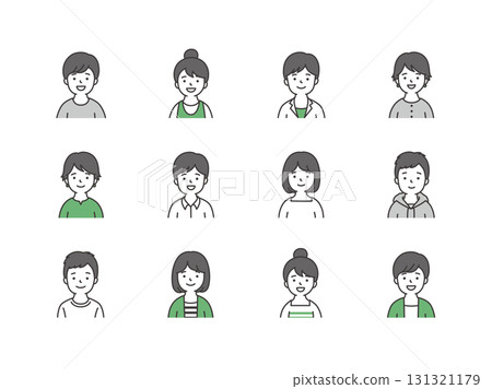 Male and female upper body illustration Male and female upper body illustration 131321179