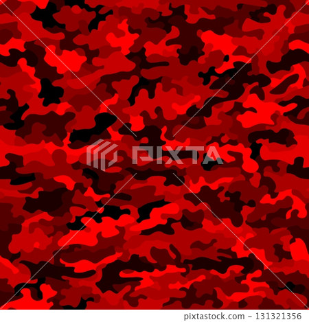 Ruby red, colored seamless pattern. Abstract military or police camouflage 131321356