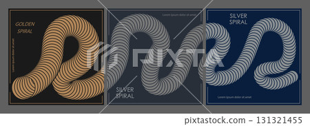 A luxurious spiral. A set of designs for a composite cover, banner, poster. Template for interior decoration, creative ideas, creativity and design 131321455