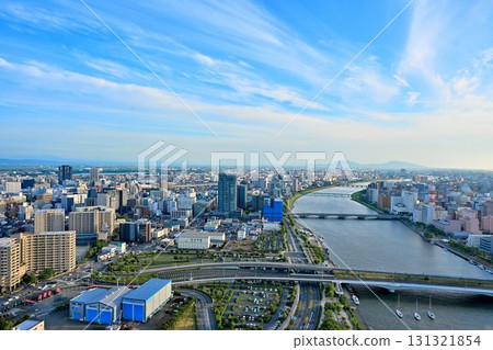 從朱鷺展覽館觀景台看到的景色（新潟縣） 131321854