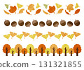 Autumn decoration line watercolor style 131321855