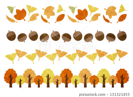 Autumn decoration line watercolor style 131321855
