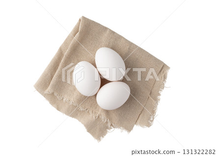Eggs on a cloth on a transparent background (png) Eggs on a cloth on a transparent background (png) 131322282