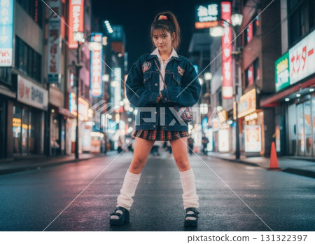 Young women in gal fashion: 80s and 90s street style Young women in gal fashion: 80s and 90s street style 131322397