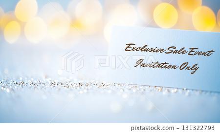 Exclusive sale event invitation only on sparkling background 131322793